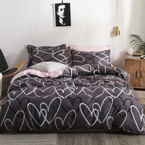 Heart Print Bedding Set 3 4 Pieces