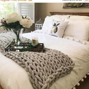 Ins handmade coarse wool woven chenille blanket