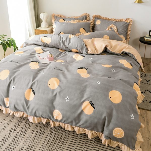 Princess Style Four-piece Bed Sheet Duvet Cover Girl's Heart Bed Cover Summer Three-piece Suit - Image 2