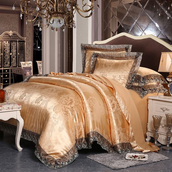 Four-piece Set Of Satin Jacquard Lace, High-end Luxury Home Textiles, Bedding - Image 4