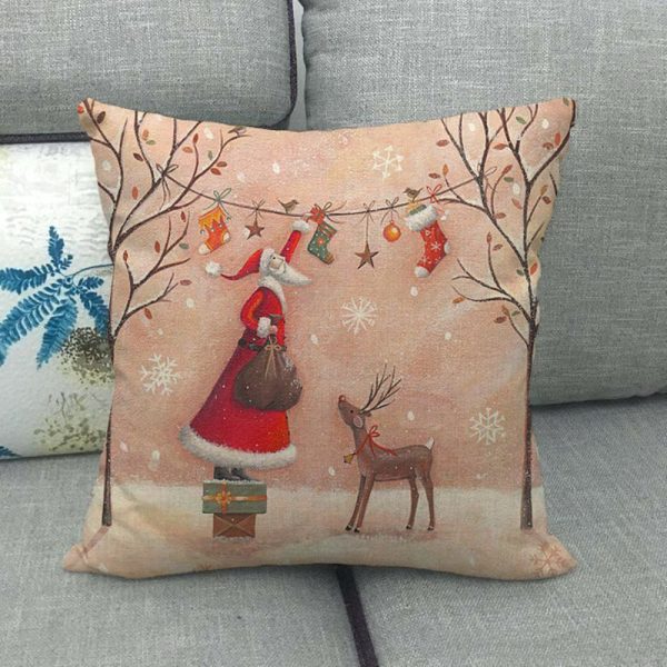 New Year Christmas Series Linen Pillowcase - Image 8