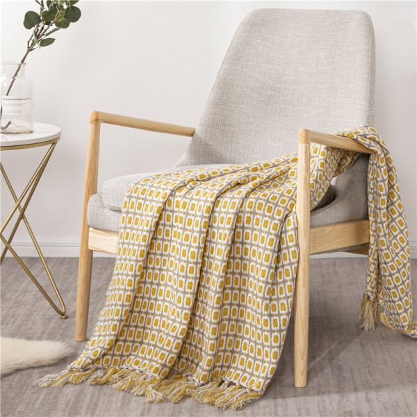 Knitted Big Shawl Tassel Woven Blanket - Image 2