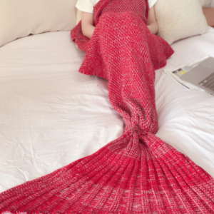 Hot Mermaid Blanket Handmade Knitted Sleeping Wrap TV Sofa Mermaid Tail Blanket Kids AdultBaby Crocheted Bag Bedding Throws Bag