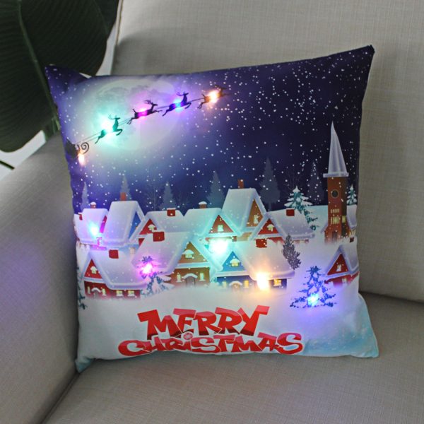 New Lantern Christmas LED Light Super Soft Short Plush Pillowcase - Image 10