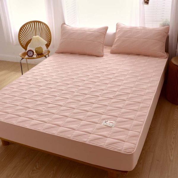 Pure Cotton Bed Sheet Single Piece Thickened Quilted Anti-mite Mattress Protector - Image 7