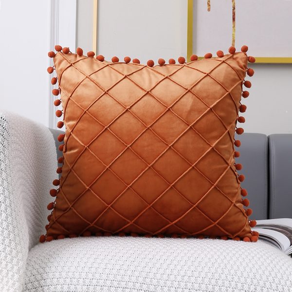 Pillow Case Dutch Plush Ball Plaid - Image 10