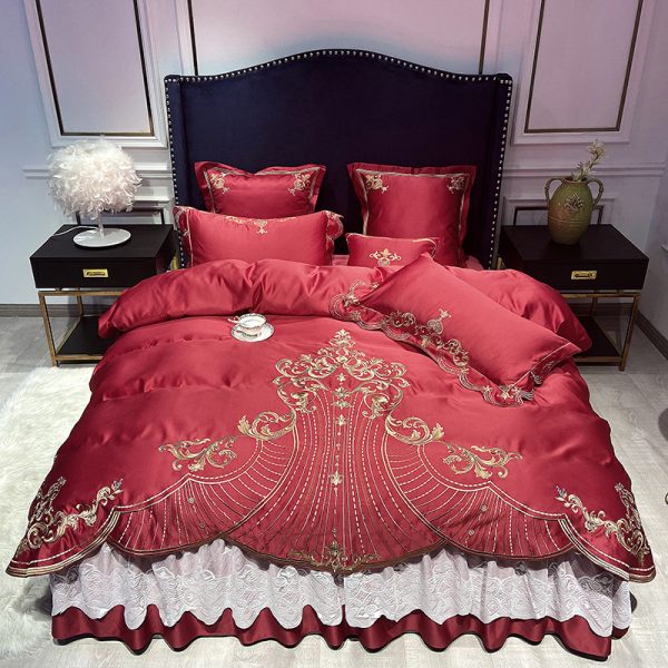 European-style Bed Linen, Bed Skirt, Light Luxury Style Four-piece Suit - Image 4