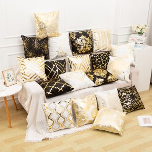 Sofa cushion cover bronzing waist pillowcase