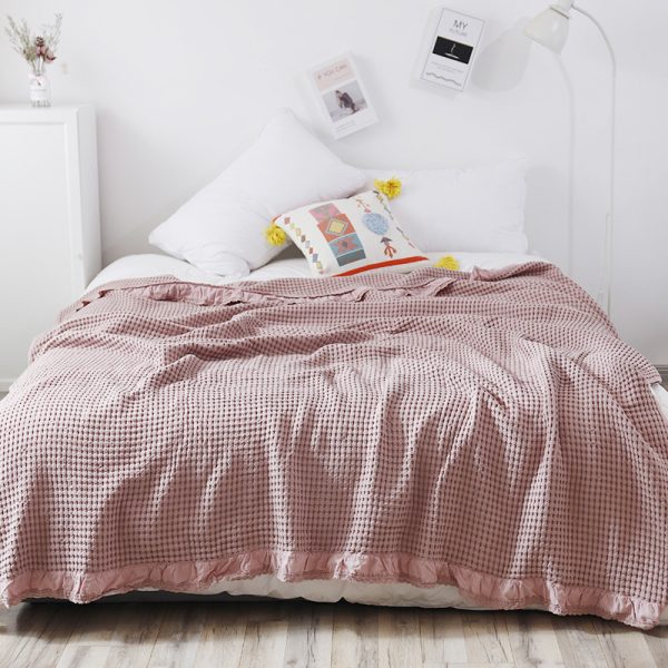 Home Fashion Waffle Towel Quilt Sofa Blanket - Image 8