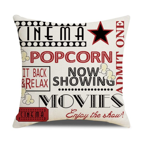 Home Retro Movie Subtitles Sofa Office Linen Pillowcase - Image 3