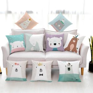 Cute polar bear super goose down car sofa hug pillowcase