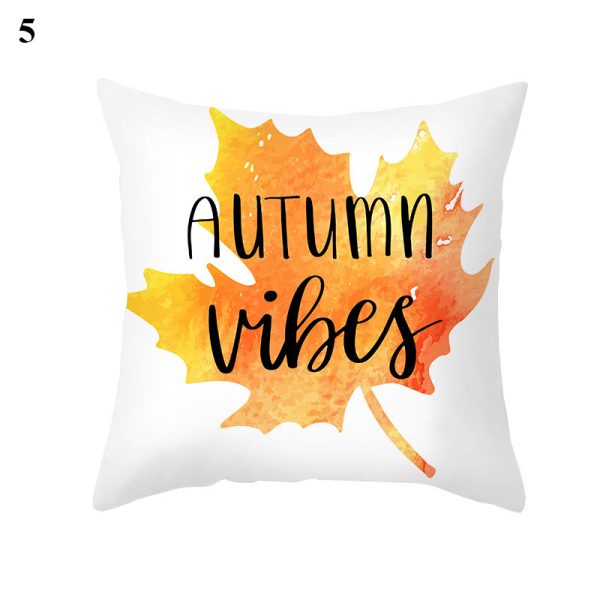 Maple Pumpkin Print Thanksgiving Peach Skin Pillowcase - Image 5