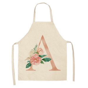 Letter series cotton and linen apron