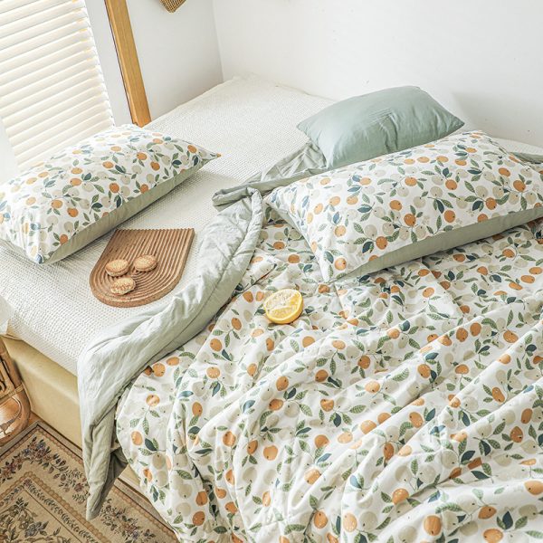 Japanese Style Non-printed Classic Printed Cotton Floral Air Conditioner Quilt - Image 5