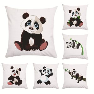 Cartoon Panda Super Soft Cotton Throwing Pillow Cover