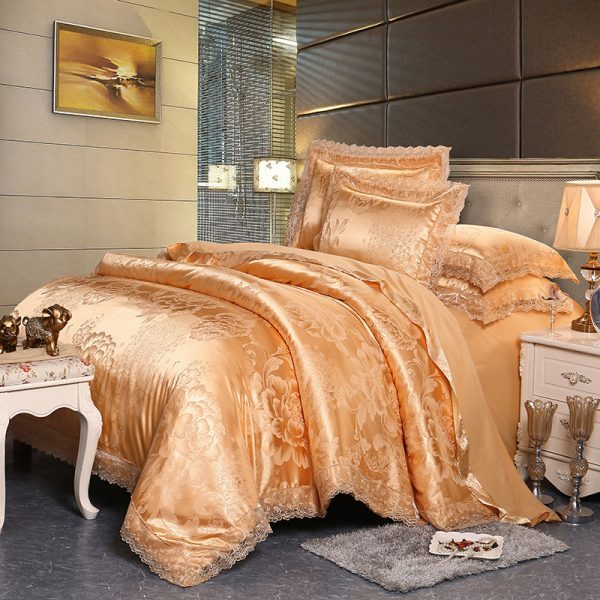 Four-piece Set Of Satin Jacquard Lace, High-end Luxury Home Textiles, Bedding - Image 2