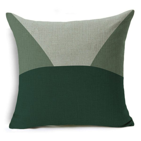 New Green Geometric Print Linen Pillowcase - Image 15