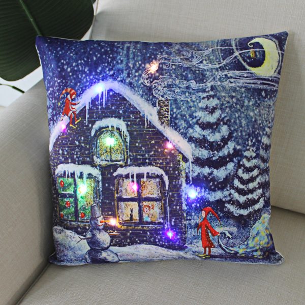 New Lantern Christmas LED Light Super Soft Short Plush Pillowcase - Image 17