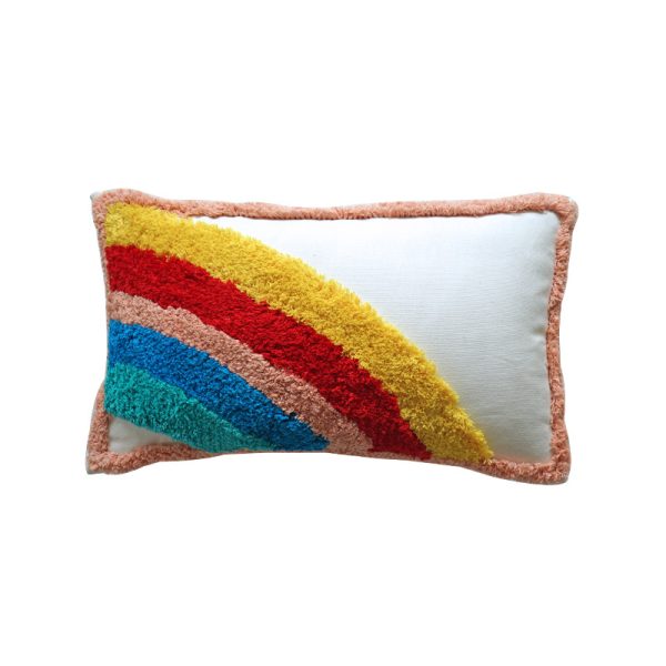 Office Fashion Simple Rainbow Tufted Pillowcase - Image 6