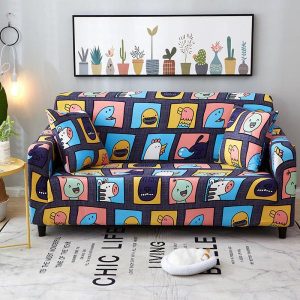 Printed sofa cover