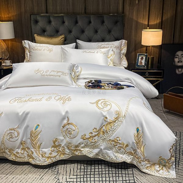 Ice Silk Quilt Sets Bed Sheets Bedding Four-piece Set - Image 4