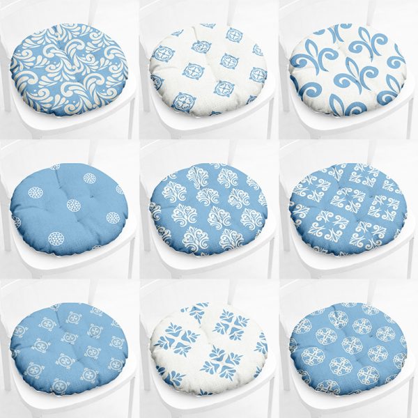 Home Round Square Chair Cushion Cotton Linen