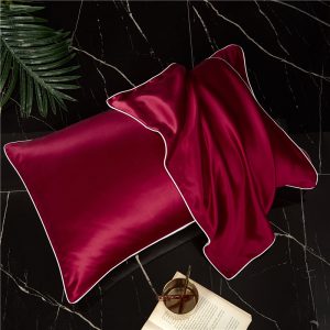 Single-Sided Solid Colo Silk Pillow Pillow Towel Cover Silk Satin