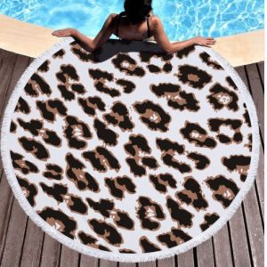 Round printed beach towel