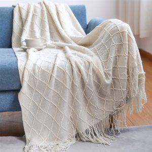 Diamond-shaped Sofa Travel Fleece Blanket