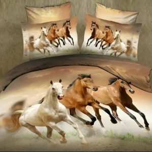 Running Horses Queen Size Bedding Set