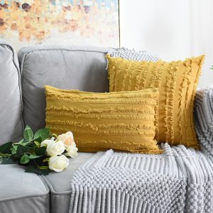 Cut Floral Fringed Sofa Pillowcases