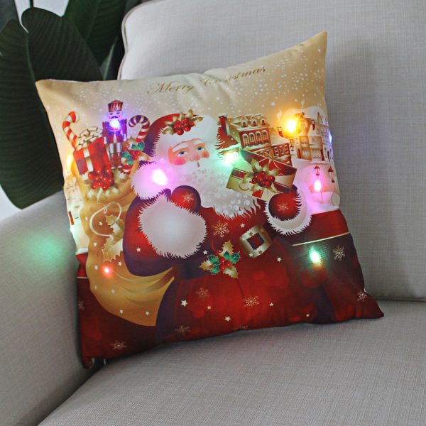 New Lantern Christmas LED Light Super Soft Short Plush Pillowcase - Image 14