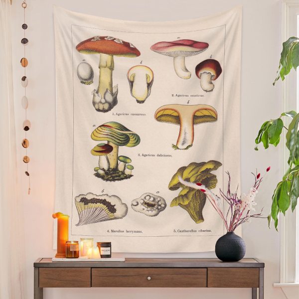 European Retro Mushroom Hanging Cloth Plant Homestay Tapestry - Image 14