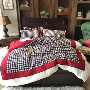 American Retro Cotton North Velvet Bedding Simple Houndstooth