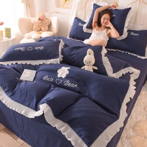 Cotton Four-piece Lace Skin-friendly Breathable Bed Sheet