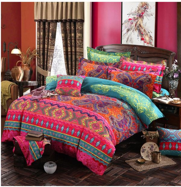 Printing Kit Imitation Cotton Ethnic Style, Bedding, Home Textiles, Three Quilt Covers