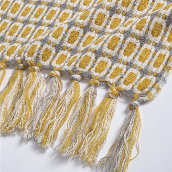 Knitted Big Shawl Tassel Woven Blanket - Image 4