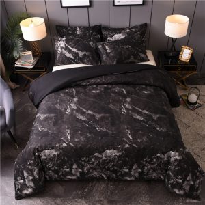 Home textile marbled black and white duvet cover bedding