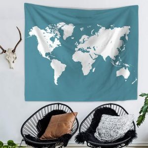 Minimalist Map Tapestry