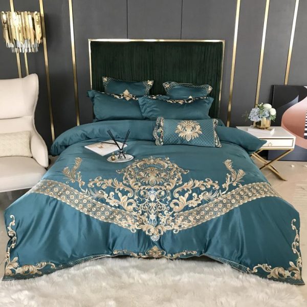 Four-piece Embroidered Tencel Cotton Bed Linen And Duvet Cover - Image 5