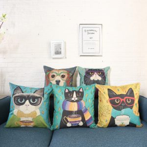 Square gentleman cartoon series sofa cushion Home Furnishing soft decoration dual-purpose linen pillow cushion vehicle wholesale