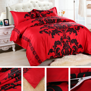 Home Textiles Sadie Red Sadie Black Four-piece Set