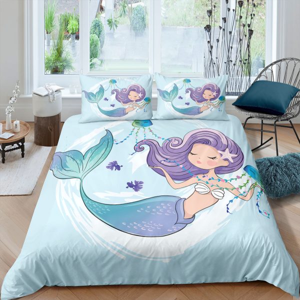 Home Textile Digital Printing Cartoon Mermaid Duvet Cover - Image 2