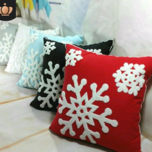 Cotton Embroidered Flower Snowflake Christmas Series Pillow Cushion Cover