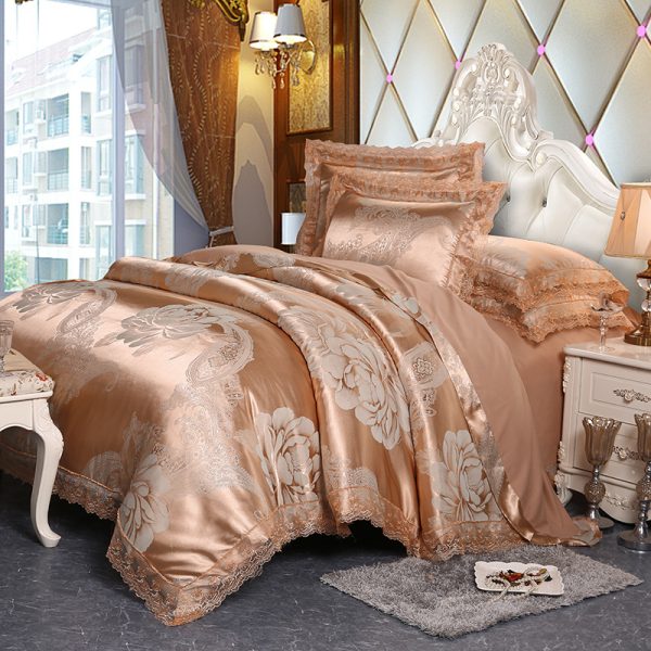 Four-piece Set Of Satin Jacquard Lace, High-end Luxury Home Textiles, Bedding - Image 7