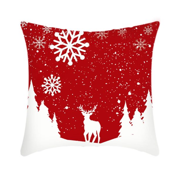 Merry Christmas Cushion Cover 45cm Elk Santa Claus Short Plush Sofa Pillow Cover Home Decor Pillowcase Christmas Decoration - Image 17