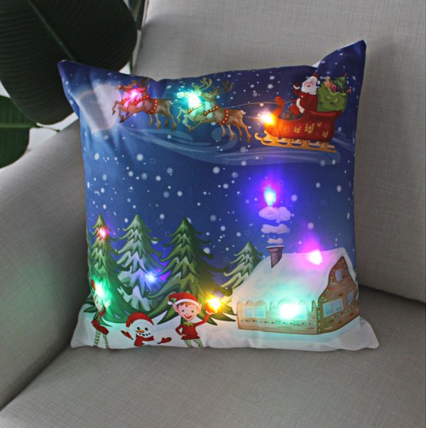 New Lantern Christmas LED Light Super Soft Short Plush Pillowcase - Image 5