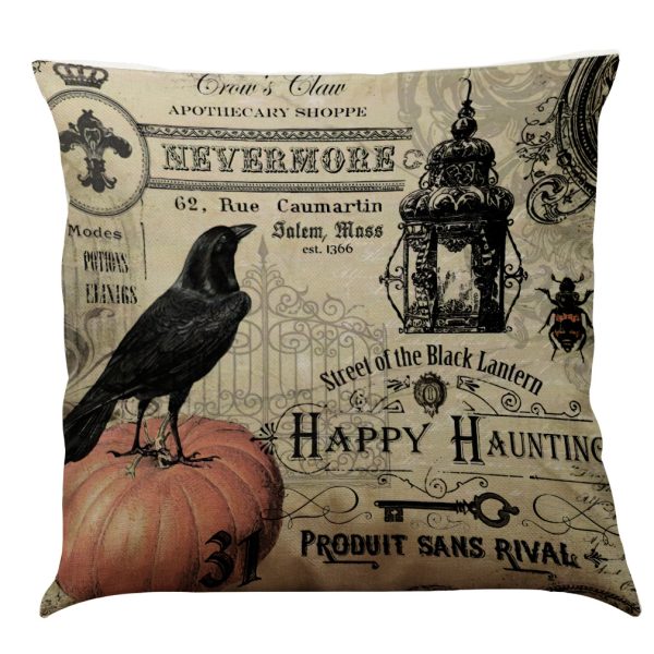 Halloween Cotton Linen Sofa Car Cushion Pillowcase - Image 26