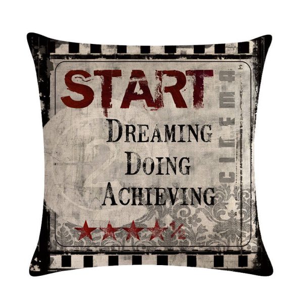 Home Retro Movie Subtitles Sofa Office Linen Pillowcase - Image 9