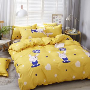 Brushed Aloe Cotton Four-piece Small  Bed Sheet Duvet Cover Student Dormitory